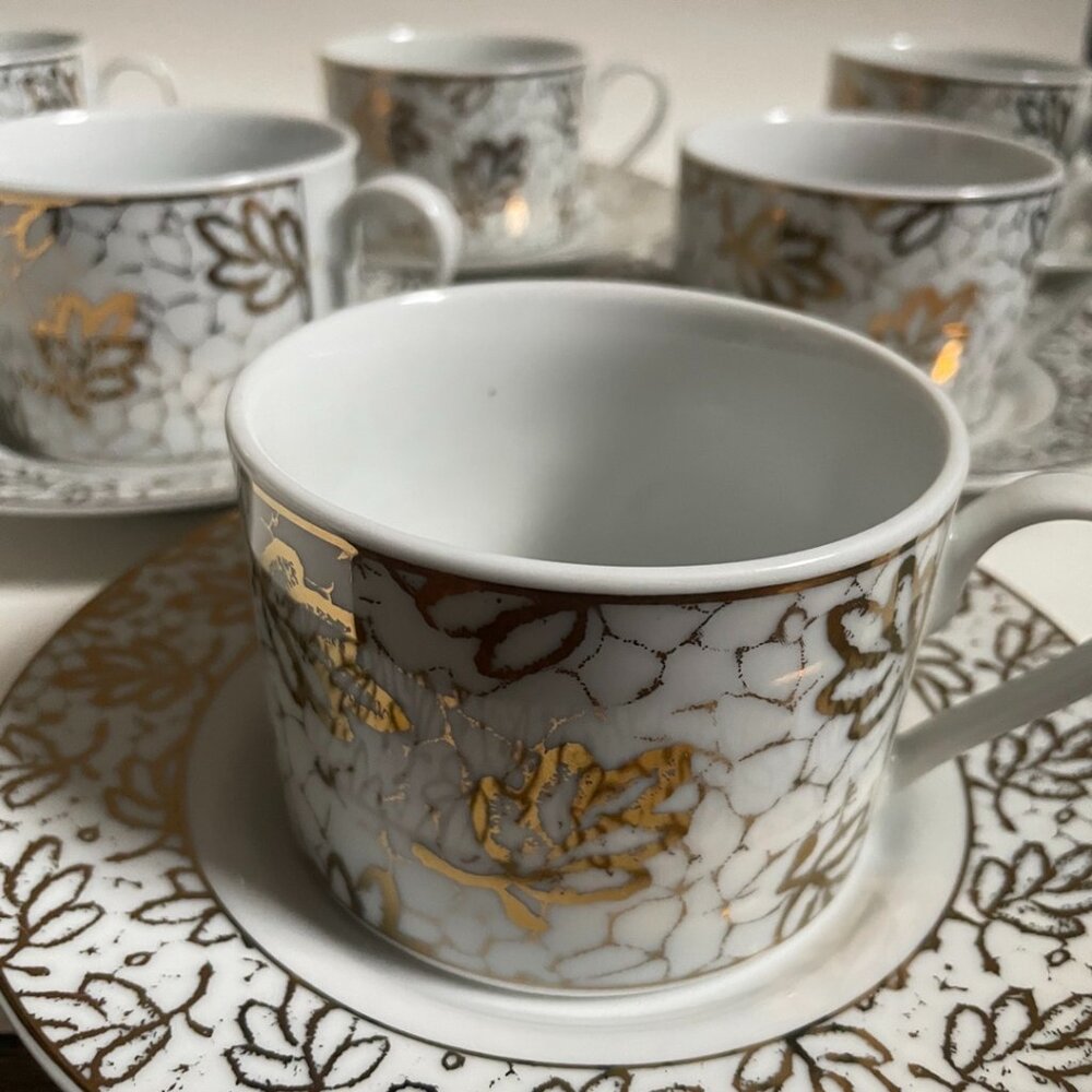 Gabbay Fine China Tea Cup & Saucer Set